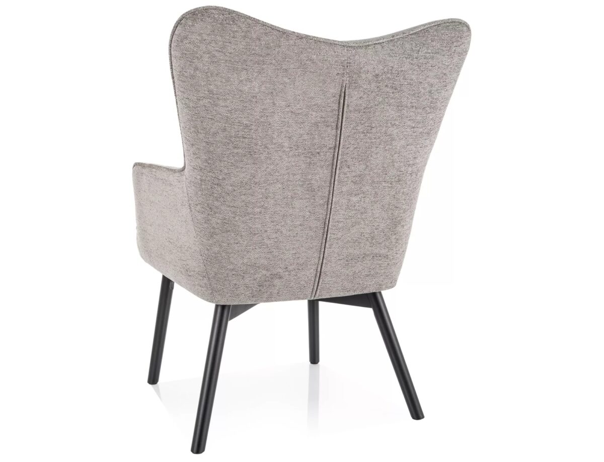 Poltrona Carmen Raven in tessuto grigio Raven 07 con struttura in legno nero opaco – 72x75x99 cm - immagine 2