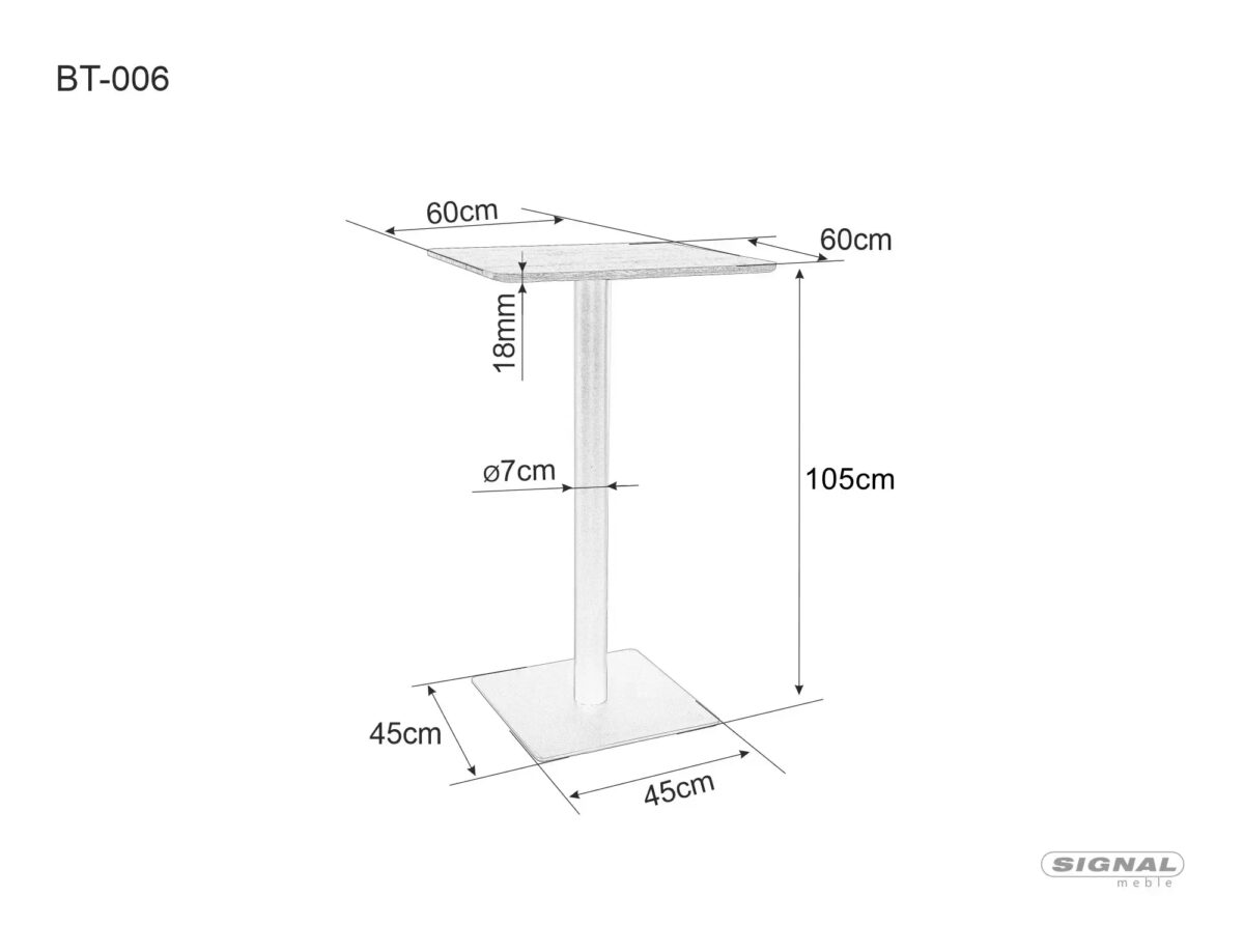 Tavolo bar BT006 in finitura rovere artisan e metallo nero opaco – 60x60x105 cm - immagine 2