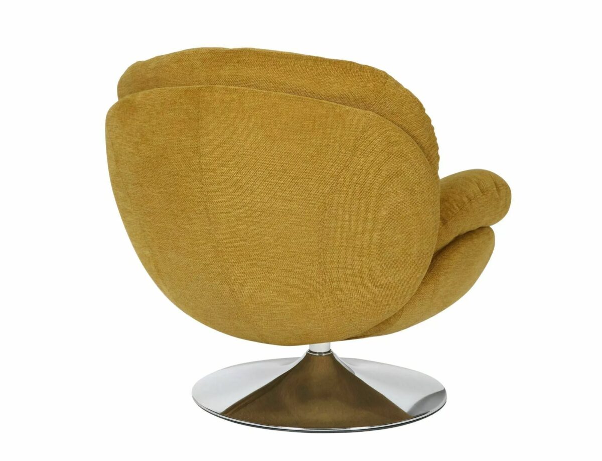 Poltrona Brigitte Brego in tessuto curry Brego con struttura in metallo cromato e seduta girevole – 77x87x83 cm - immagine 5