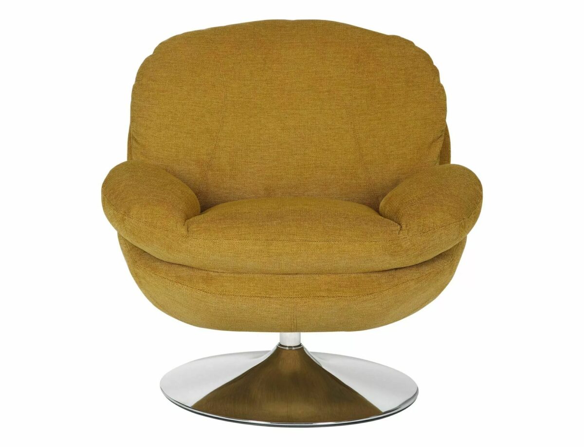 Poltrona Brigitte Brego in tessuto curry Brego con struttura in metallo cromato e seduta girevole – 77x87x83 cm - immagine 3