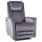 Poltrona reclinabile elettrica Adonis in velluto Bluvel 40 – colore grigio