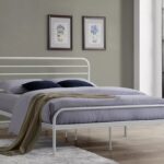 Letto Bolonia in metallo bianco con rete inclusa – 140x200 cm