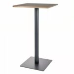 Tavolo bar BT006 in finitura rovere artisan e metallo nero opaco – 60x60x105 cm
