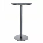 Tavolo bar BT007 in ceramica nera e struttura in metallo nero opaco – Ø60x105 cm