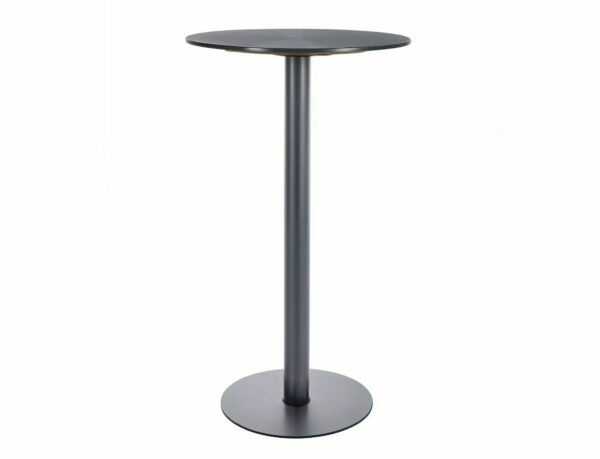 Tavolo bar BT007 in ceramica nera e struttura in metallo nero opaco – Ø60x105 cm