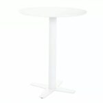 Tavolo bar BT002 in MDF bianco opaco e struttura in metallo – Ø60x76 cm