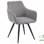 Sedia Ballo Brego con rotazione automatica 180° – tessuto grigio e struttura in metallo nero opaco