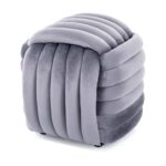 Pouf Bruni Velvet in velluto color grigio – 45x45x42 cm