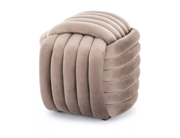 Pouf Bruni Velvet in velluto color beige scuro – 45x45x42 cm