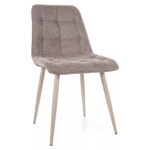 Sedia Chic Brego in tessuto beige Brego 34 con struttura in metallo color cashmere – 50x88 cm