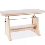 Tavolo trasformabile Beata in finitura rovere sonoma con struttura in legno – 130/170x67x60/77 cm