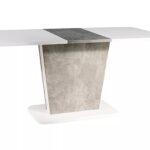 Tavolo Calipso IN allungabile in finitura bianco opaco ed effetto cemento – 110/145x68x76 cm