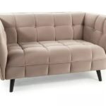 Divano Castello Velvet 2 posti in velluto beige scuro Bluvel 40 e struttura in legno wenge – 145x85x78 cm