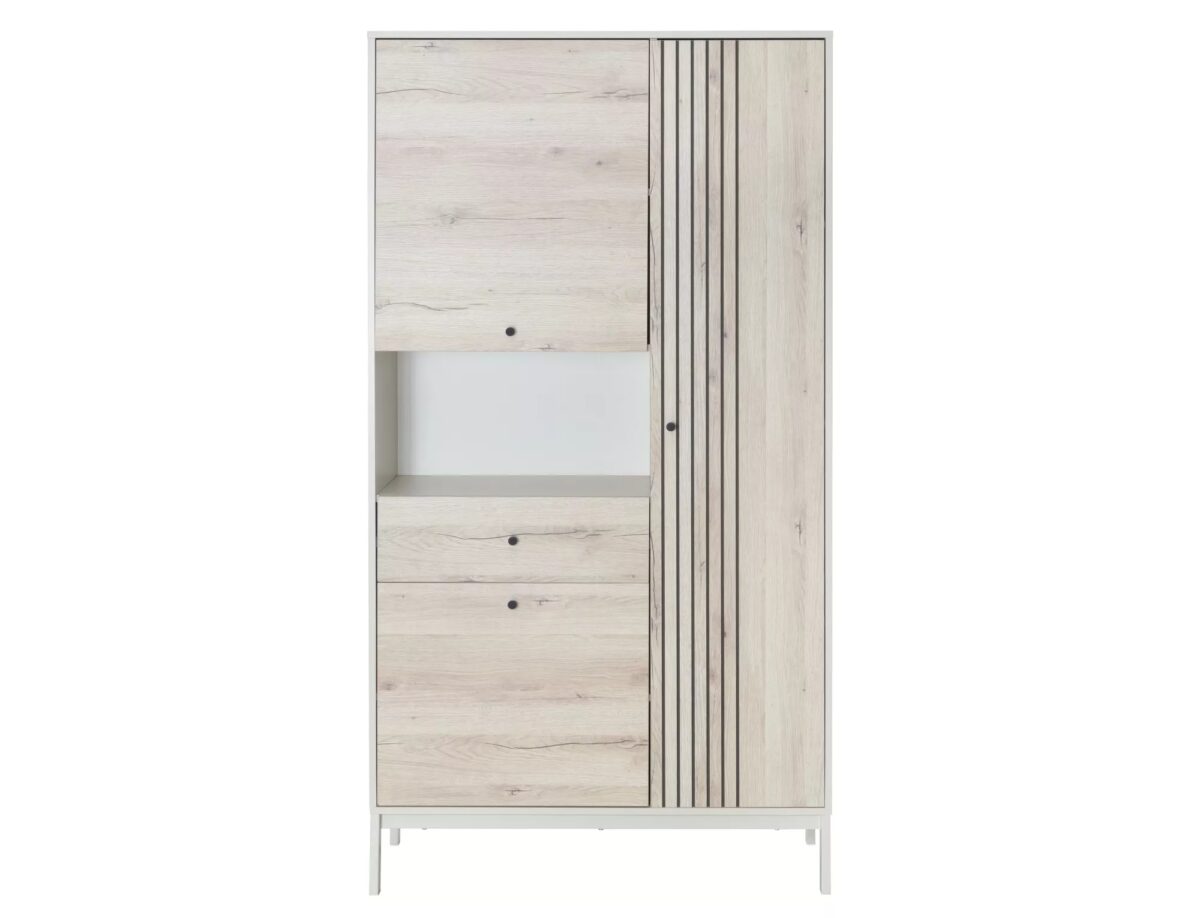 Libreria Frost R1 in off white + rovere alpino – 100x40x191 cm - immagine 3