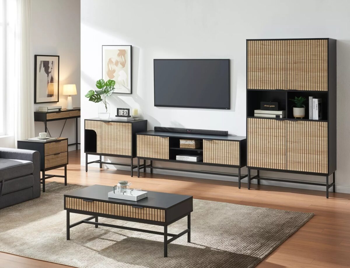 Libreria Mago R1 in rovere e metallo nero – 100x40x184 cm - immagine 2