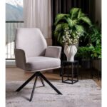 Sedia Hugo Brego in tessuto beige chiaro caldo – 58x46x90 cm