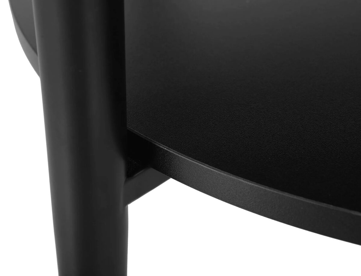 Tavolino rotondo Ella B bianco effetto marmo / nero opaco – Ø60 cm - immagine 3