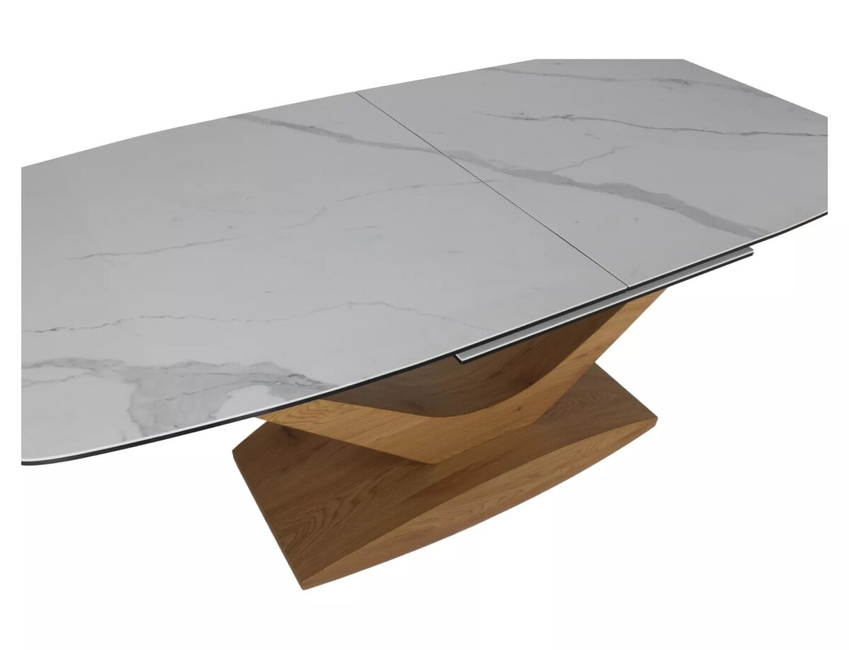Tavolo Dolce Ceramic allungabile in ceramica Statuario Venato e rovere – 180/240x95x76 cm - immagine 5