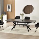 Tavolo Imperia 180 in ceramica nero opaco – 180/240x90x75 cm