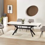Tavolo Imperia 180 in ceramica bianco opaco – 180/240x90x75 cm