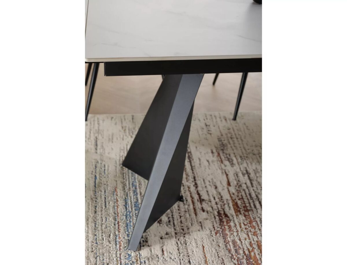 Tavolo allungabile Laconi in ceramica bianco opaco – 160/220x90x75 cm - immagine 2