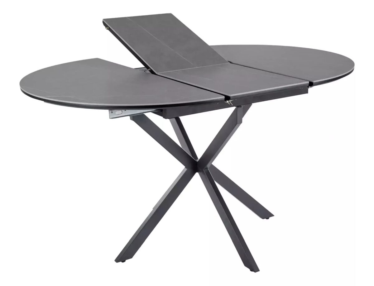 Tavolo Gaston Ceramic in ceramica grigio opaco – Ø100/135x75 cm - immagine 4