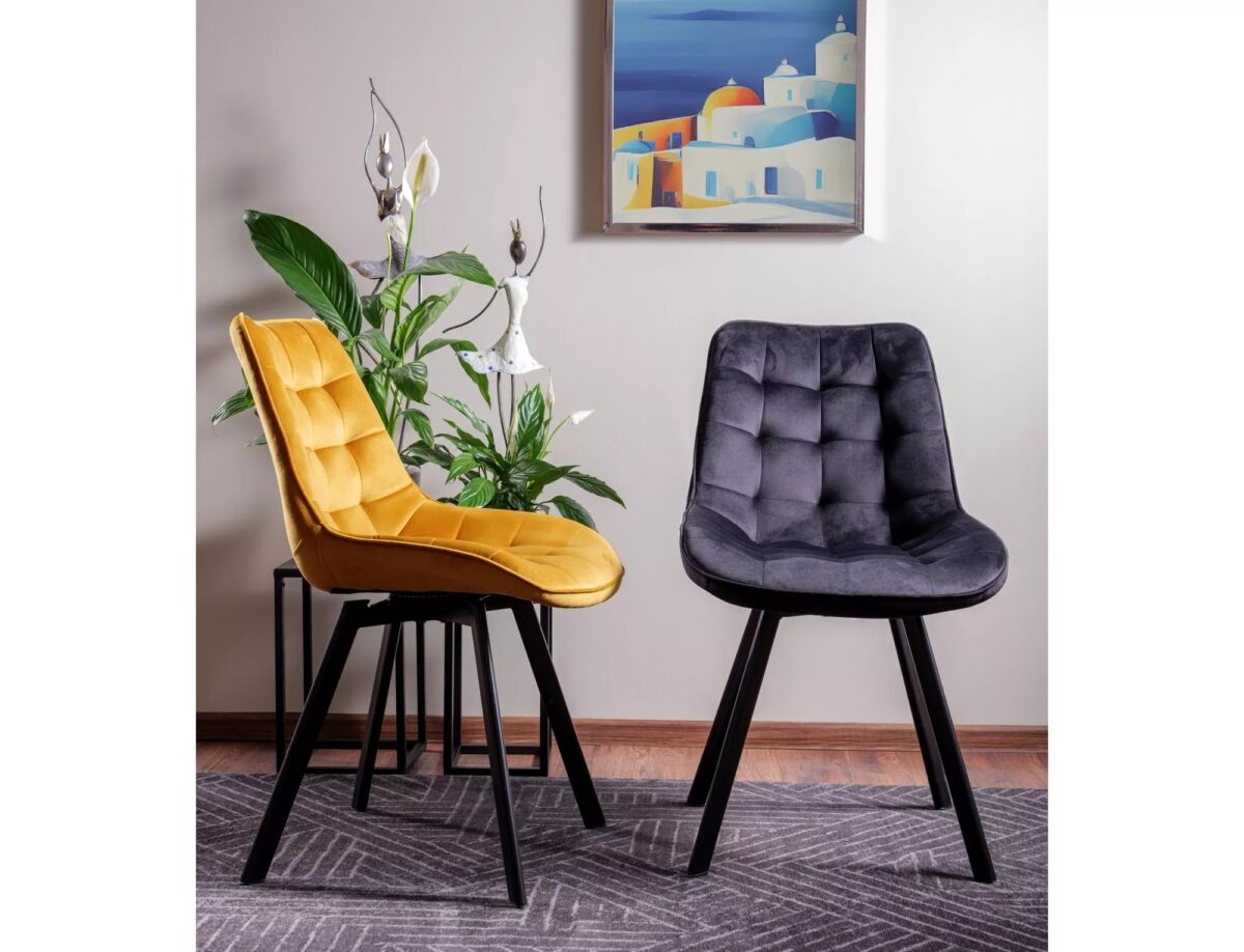 Sedia Monti Velvet in velluto nero – 51x44x88 cm - immagine 2