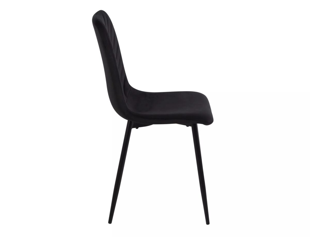 Sedia Daren Velvet in velluto nero e struttura in metallo nero opaco – 45x39x91 cm - immagine 4