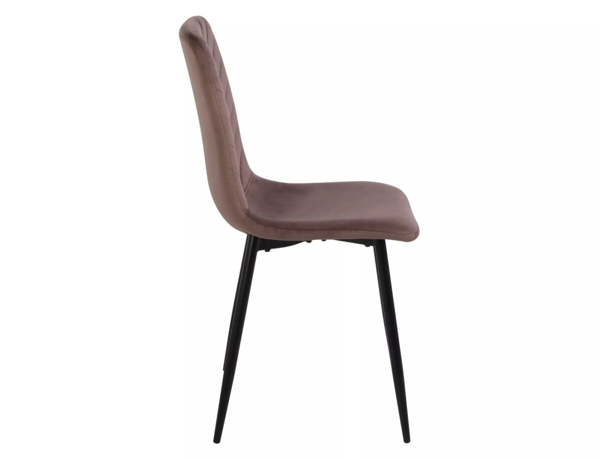 Sedia Daren Velvet in velluto cappuccino e struttura in metallo nero opaco – 45x39x91 cm - immagine 4
