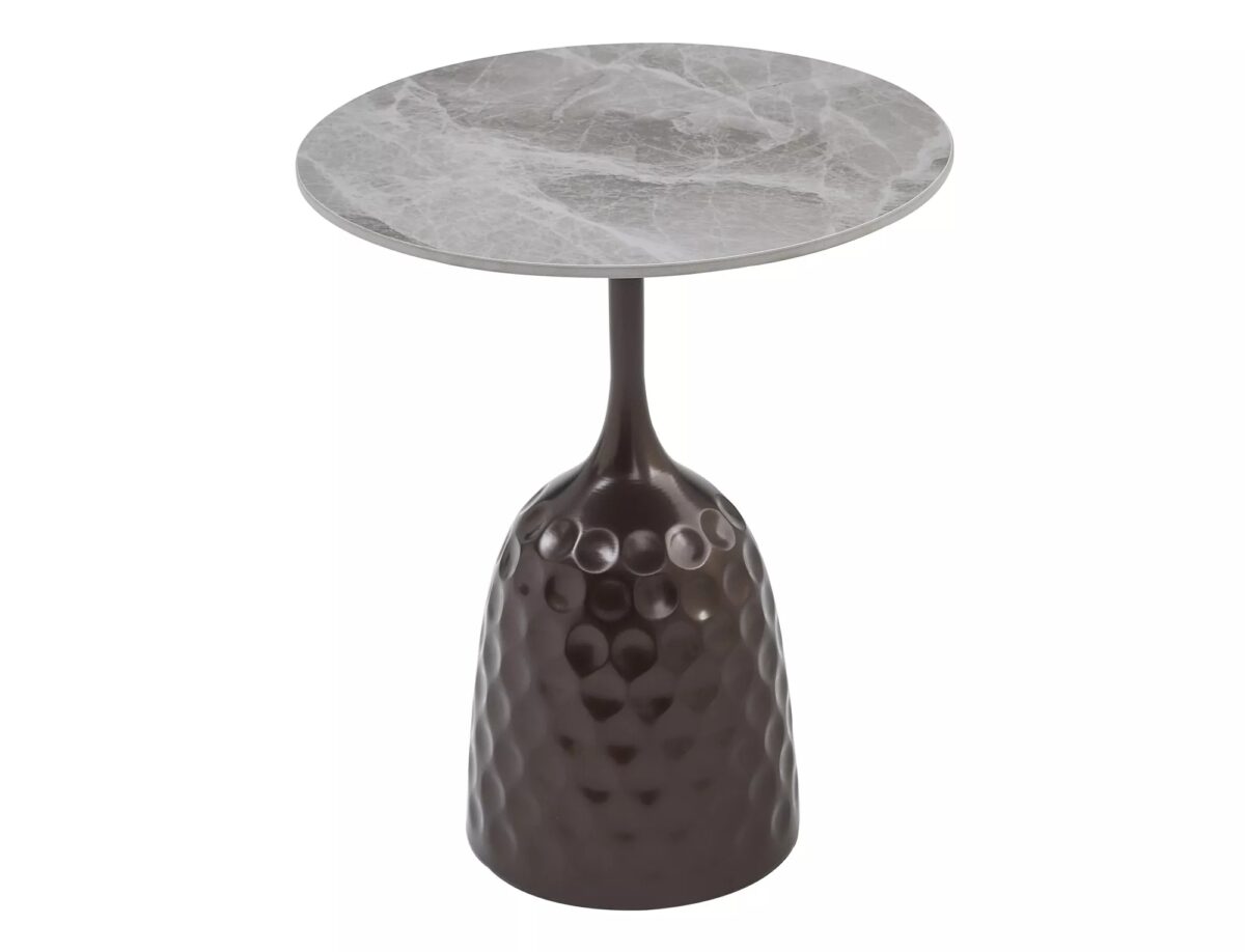 Tavolino Mutti in ceramica effetto marmo – Ø50x60 cm - immagine 4