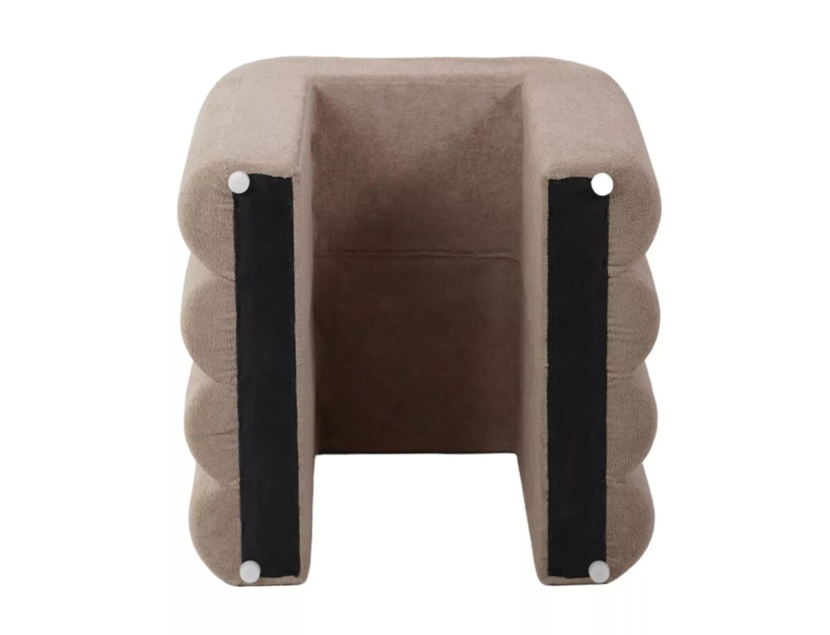 Pouf Tica in tessuto beige scuro – 38x40x40 cm - immagine 4