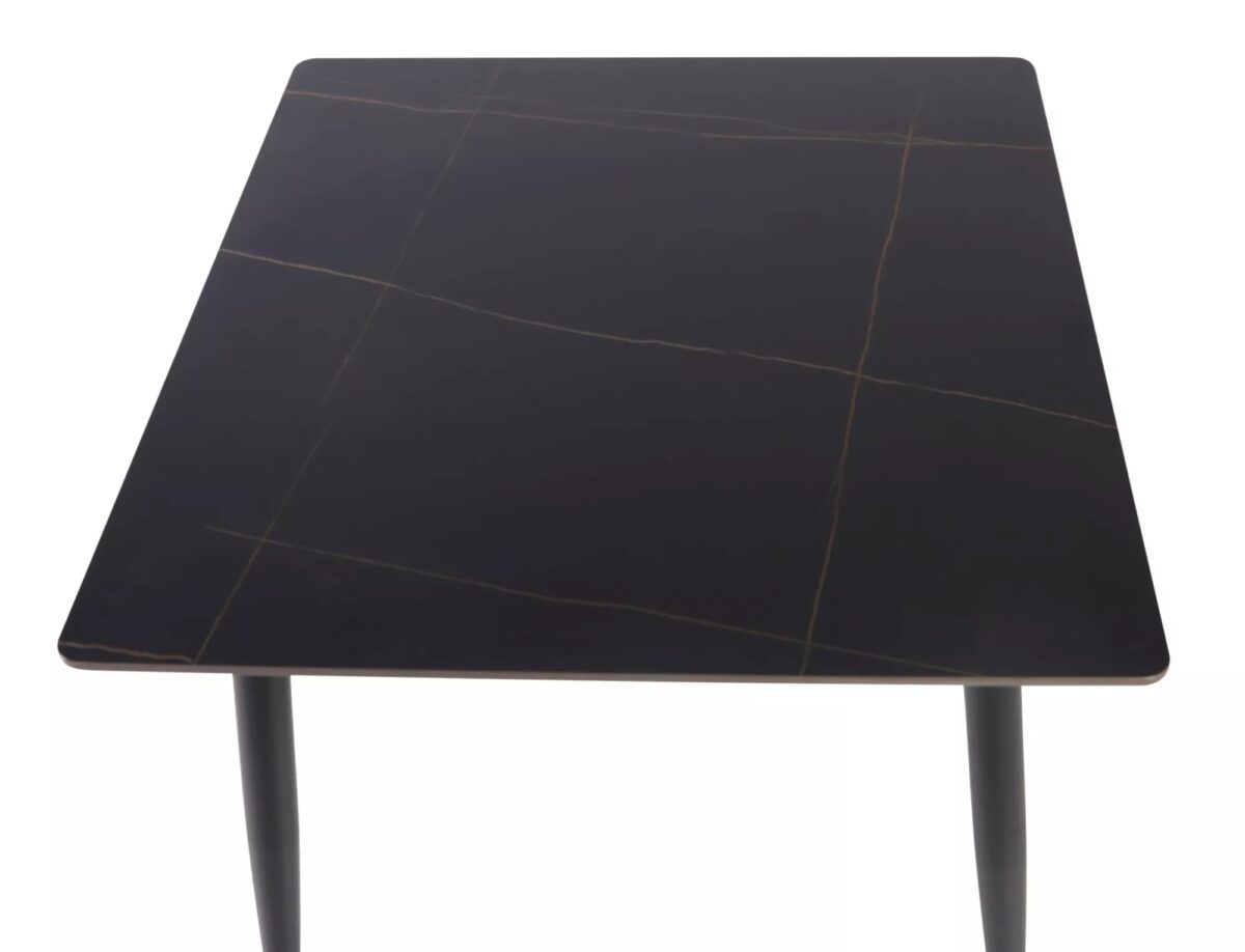 Tavolo Rion 130 in ceramica nera opaca e metallo nero – 130x70x76 cm - immagine 2