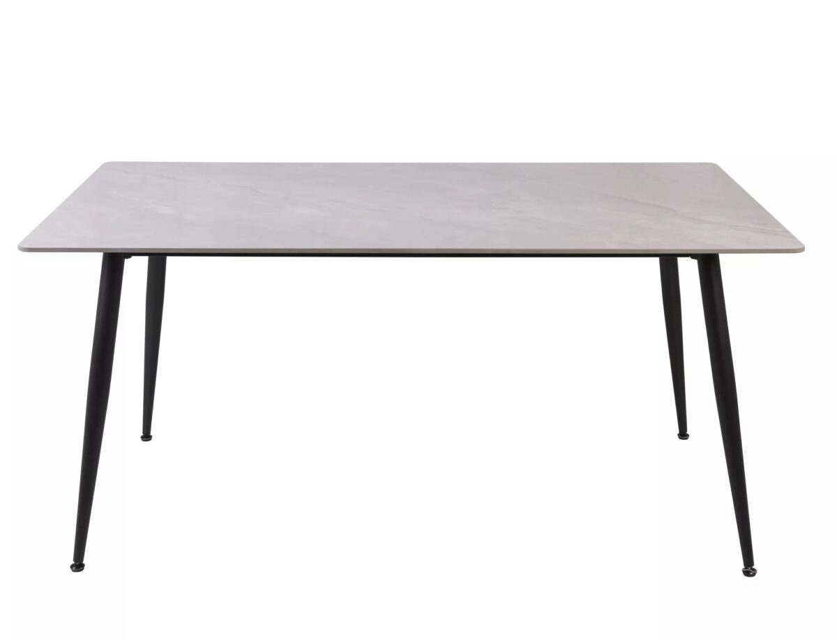 Tavolo Rion 160 in ceramica grigio lucido e metallo nero – 160x90x76 cm - immagine 4