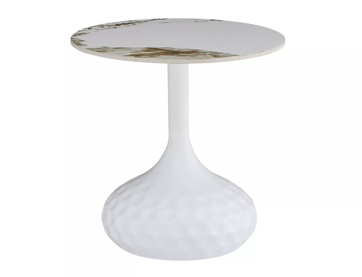 Tavolino Salo B in ceramica effetto marmo – Ø50x49 cm - immagine 5