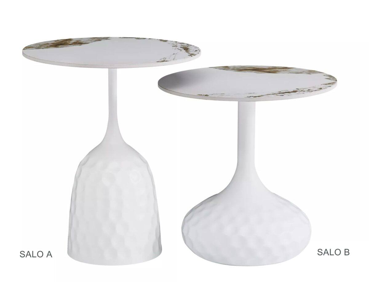 Tavolino Salo B in ceramica effetto marmo – Ø50x49 cm - immagine 6