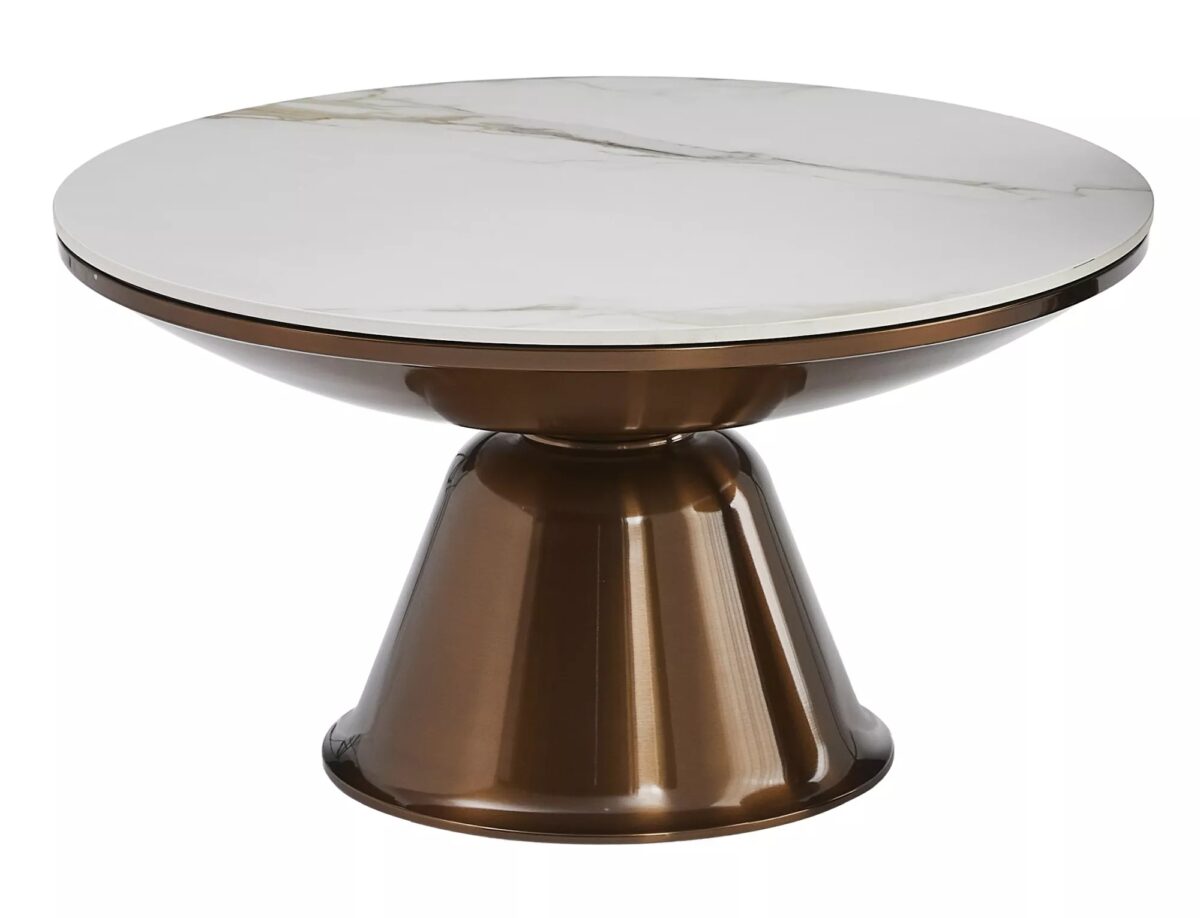 Set di tavolini Vera in ceramica e acciaio rame – 75x41 cm - immagine 3