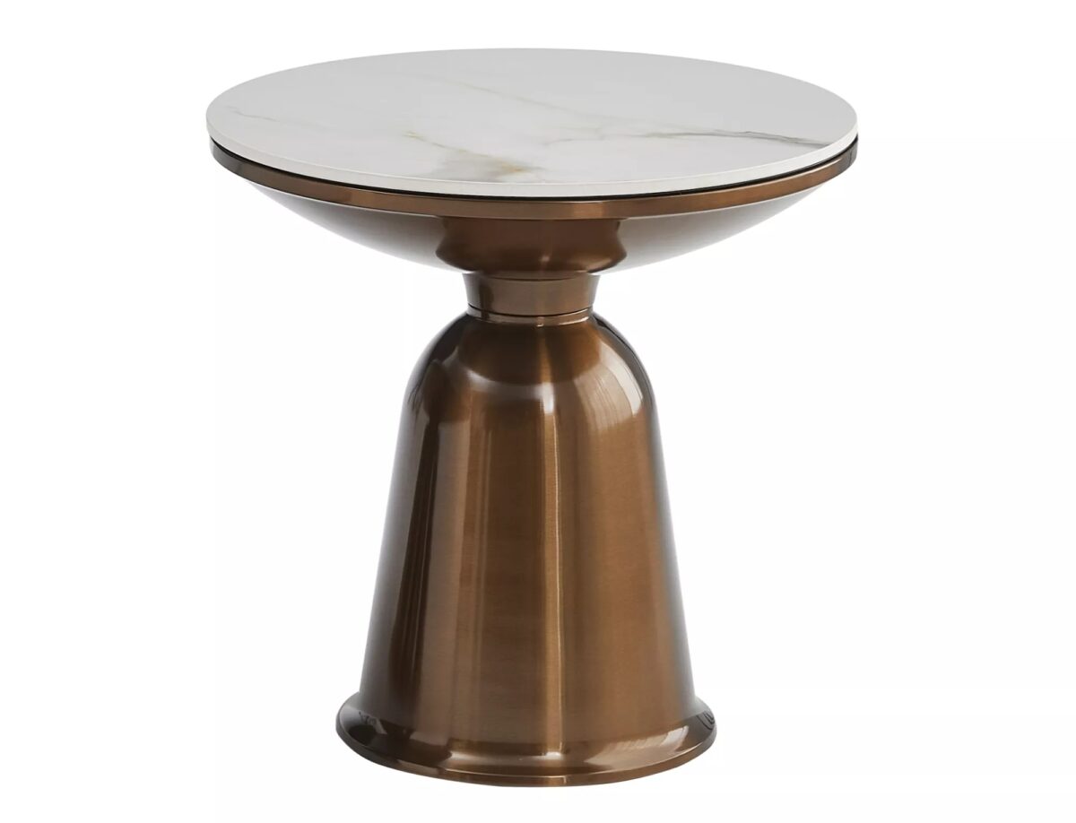 Set di tavolini Vera in ceramica e acciaio rame – 75x41 cm - immagine 4
