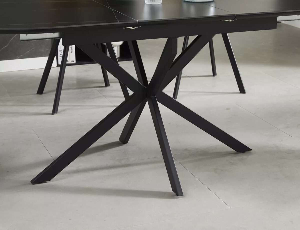 Tavolo Gaston Ceramic in ceramica nero opaco – 140/180x80x75 cm - immagine 4