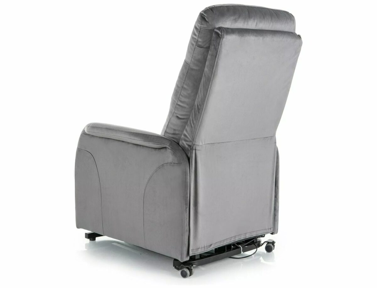 Poltrona reclinabile elettrica Jupiter M Velvet grigia – 69x91/164x105 cm - immagine 6