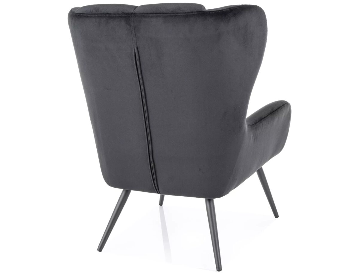 Poltrona Louis Velvet in velluto nero – 75x87x91 cm - immagine 2