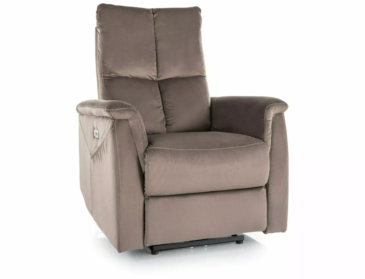 Poltrona relax elettrica Neptun M Velvet – cappuccino - immagine 7