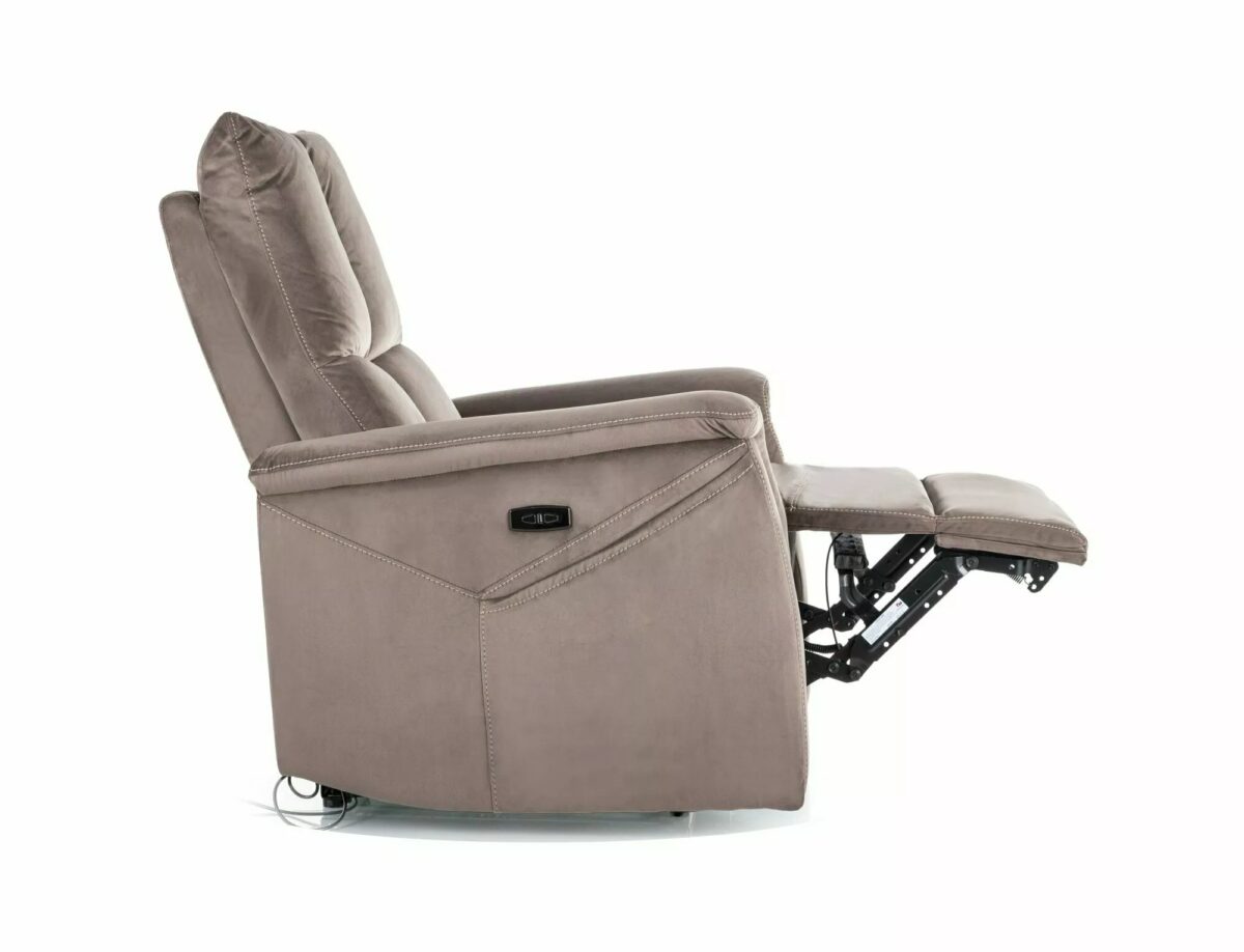 Poltrona relax elettrica Neptun M Velvet – cappuccino - immagine 3