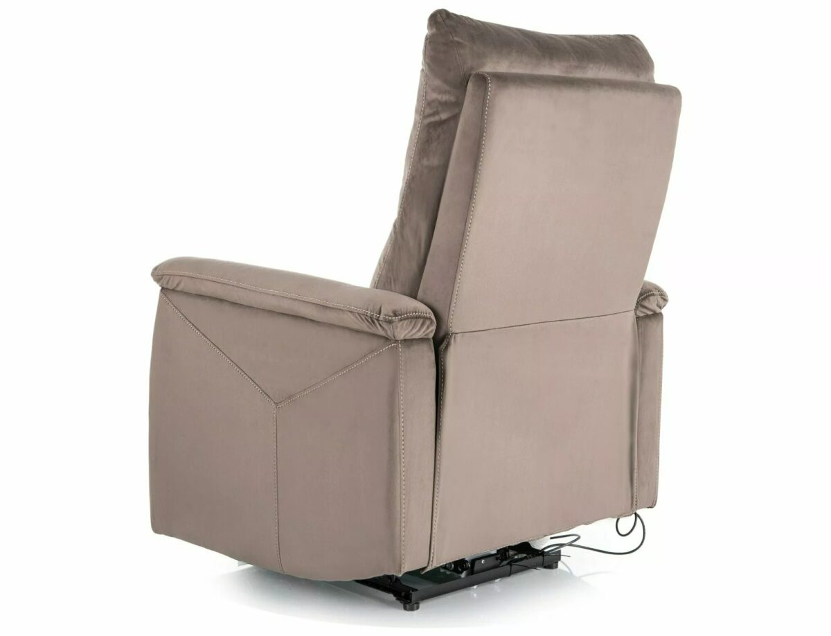 Poltrona relax elettrica Neptun M Velvet – cappuccino - immagine 8
