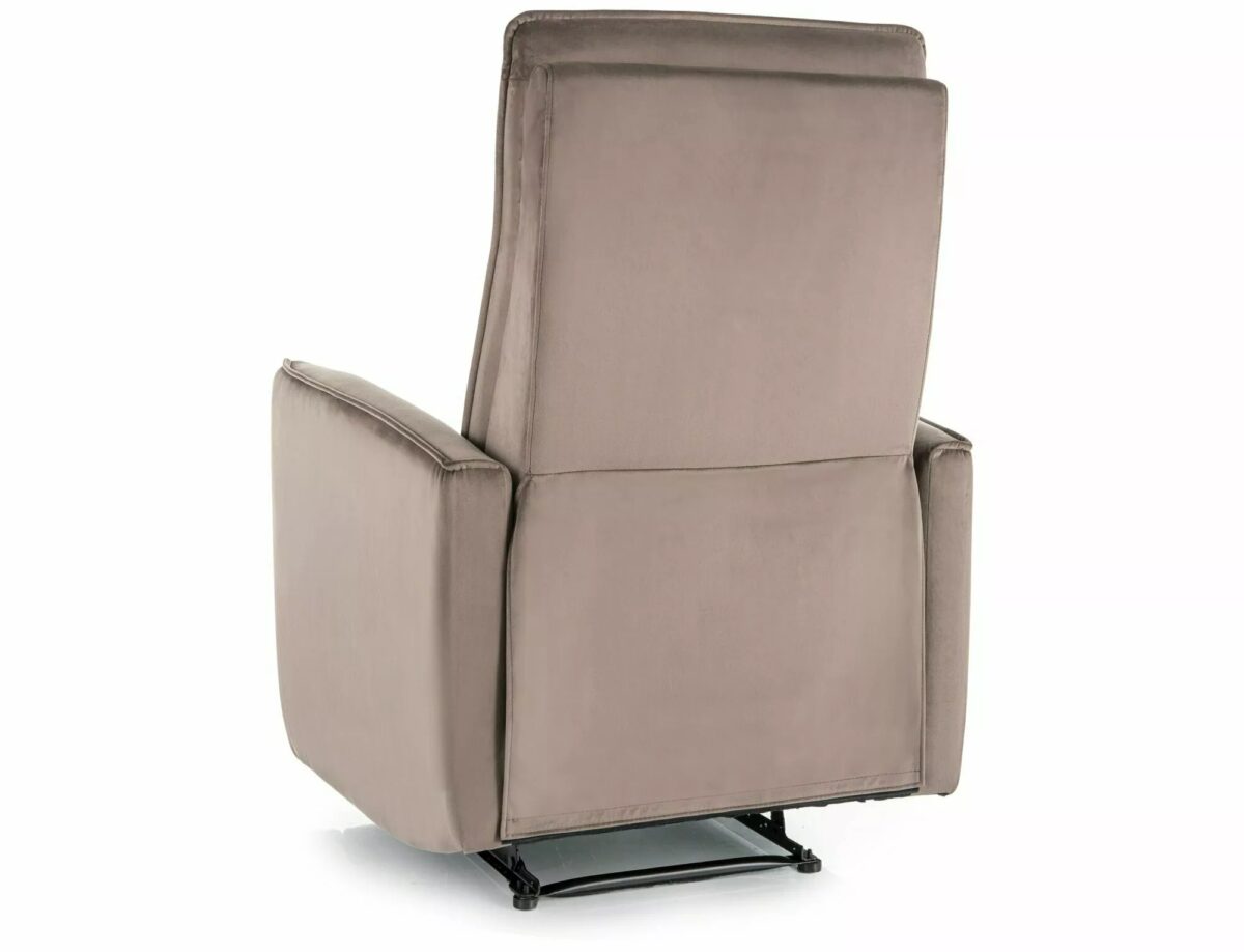 Poltrona reclinabile Nikos in velluto cappuccino – 72x86/159x105 cm - immagine 5