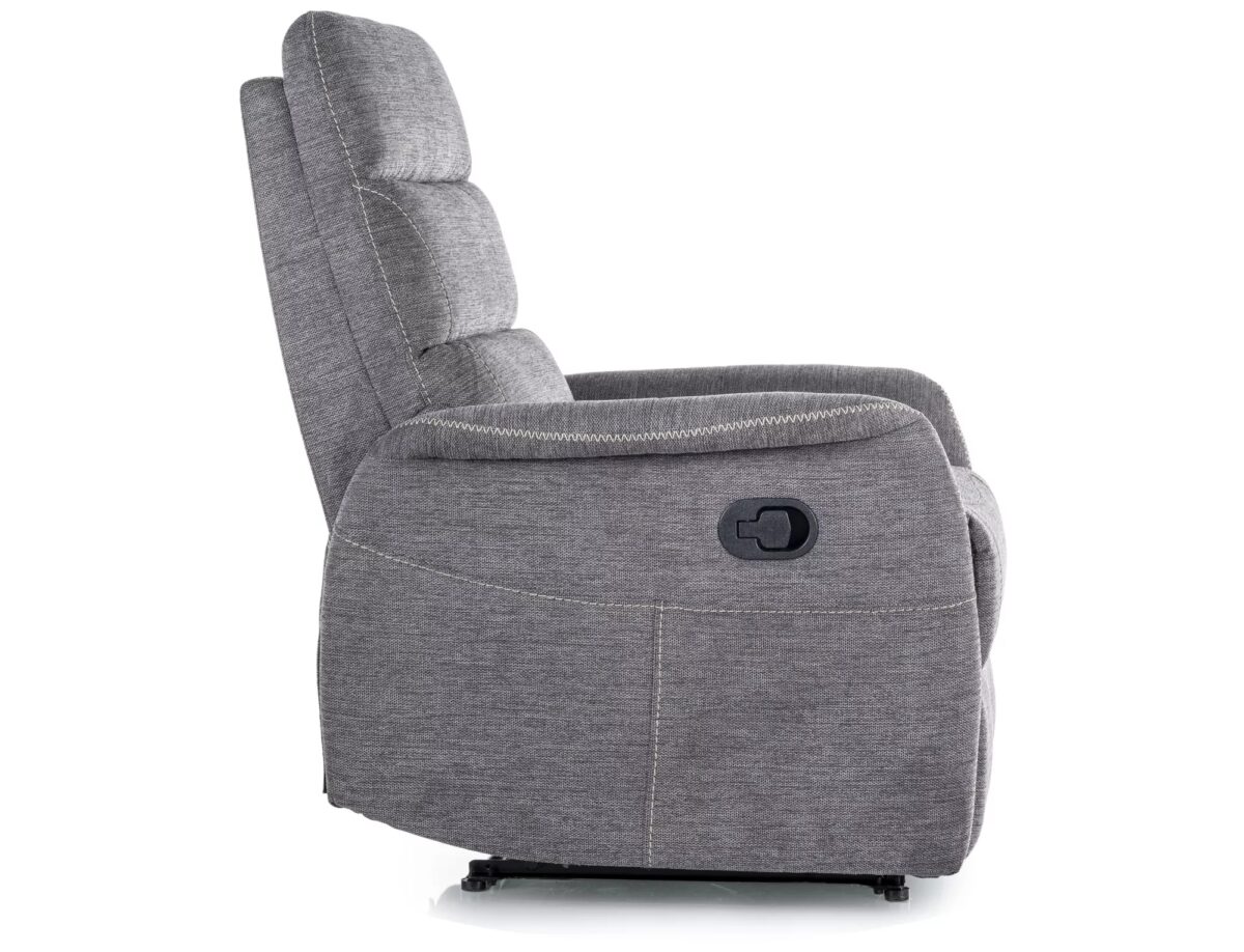 Poltrona reclinabile Solon M Brego in tessuto grigio scuro – 74x86-162x106 cm - immagine 4