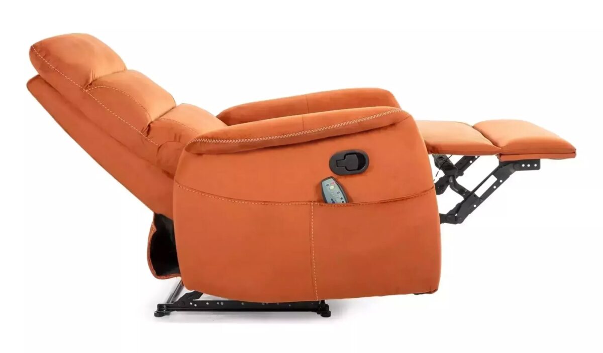 Poltrona reclinabile Solon M Velvet in velluto cannella – 74x86-162x106 cm - immagine 2