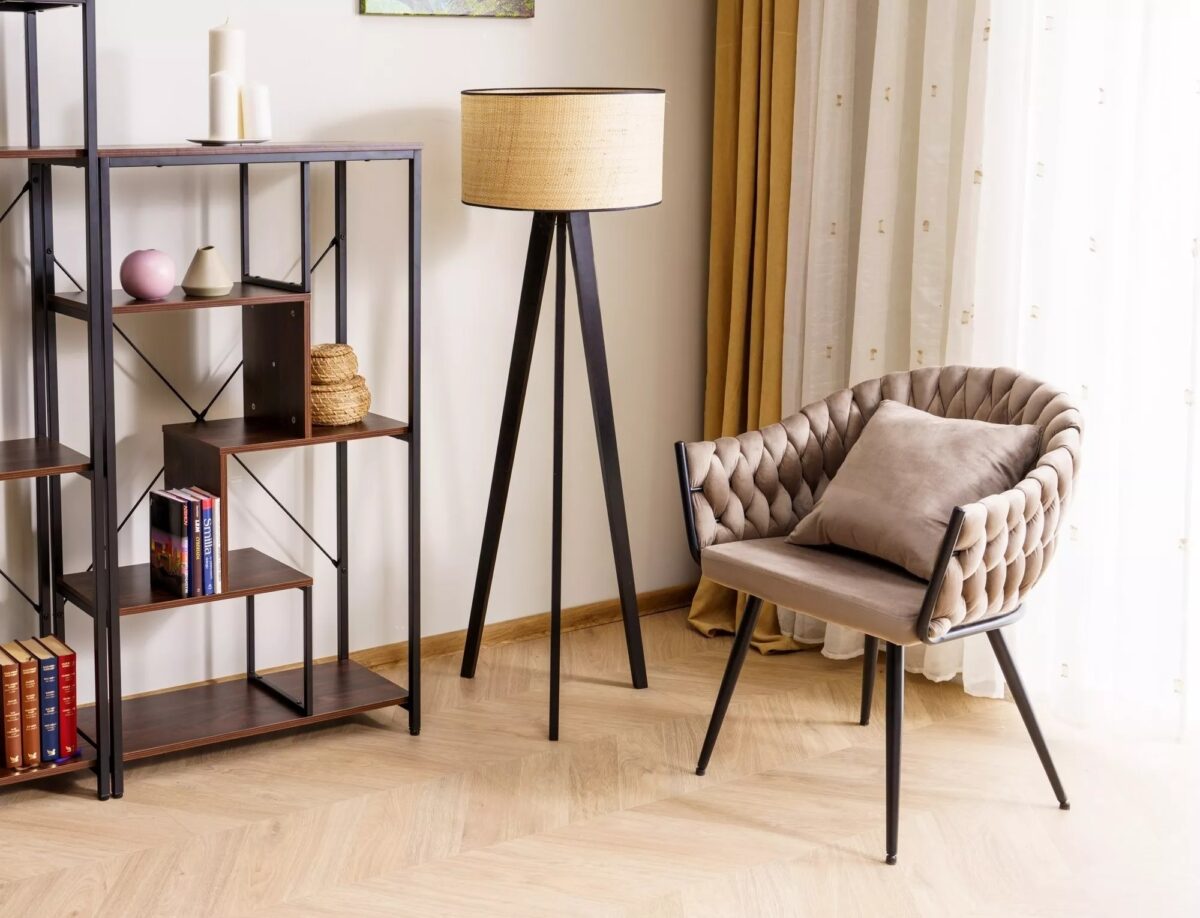 Libreria Net B in legno laminato noce scuro e metallo – 75x35x132 cm - immagine 11