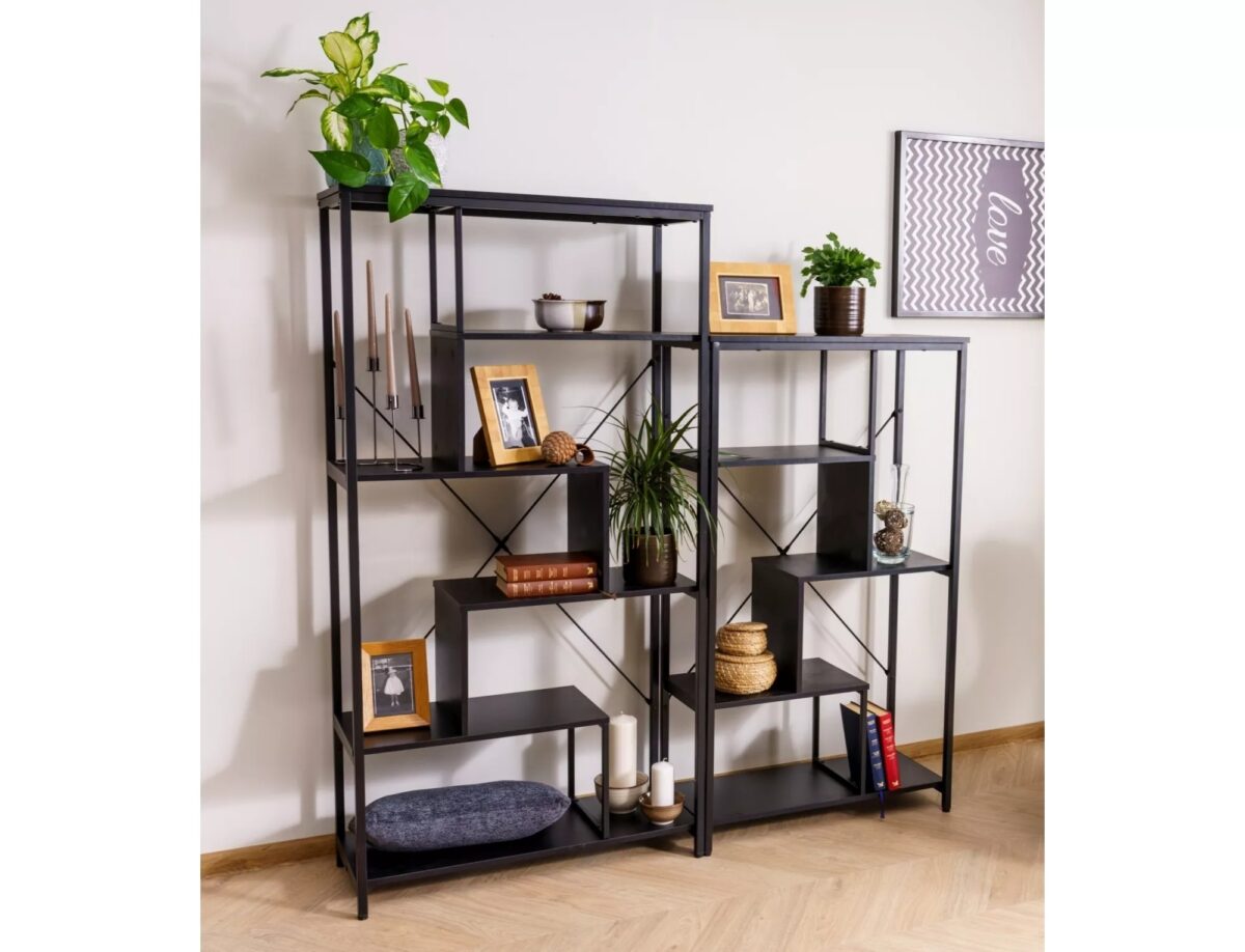 Libreria Net A in legno laminato e metallo – 85x35x163 cm - immagine 5