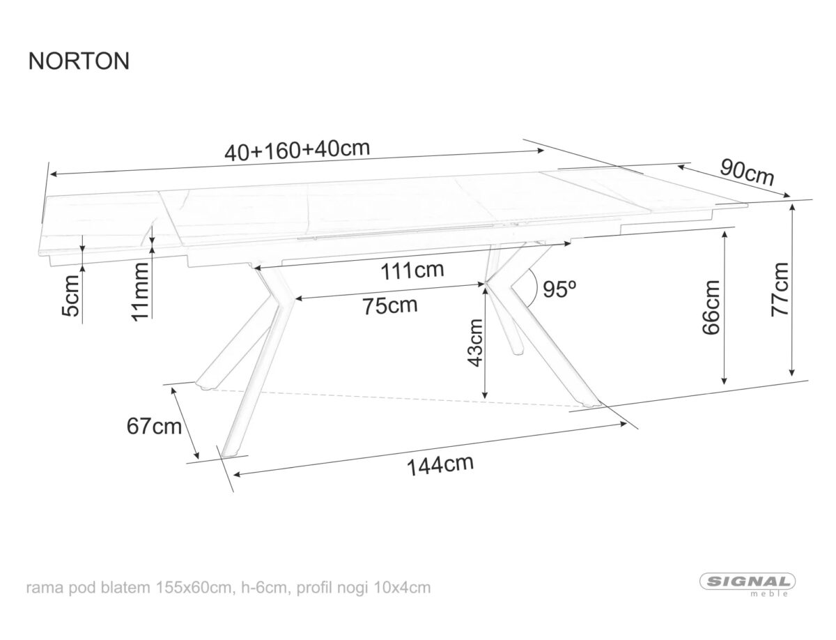 Tavolo Norton allungabile in ceramica nero opaco – 160/240x90x75 cm - immagine 3