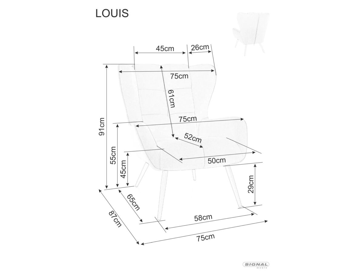 Poltrona Louis Velvet in velluto nero – 75x87x91 cm - immagine 3